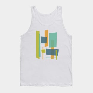 Funky Rectangles Orange Blue Turquoise Green Mid Century Retro Tank Top